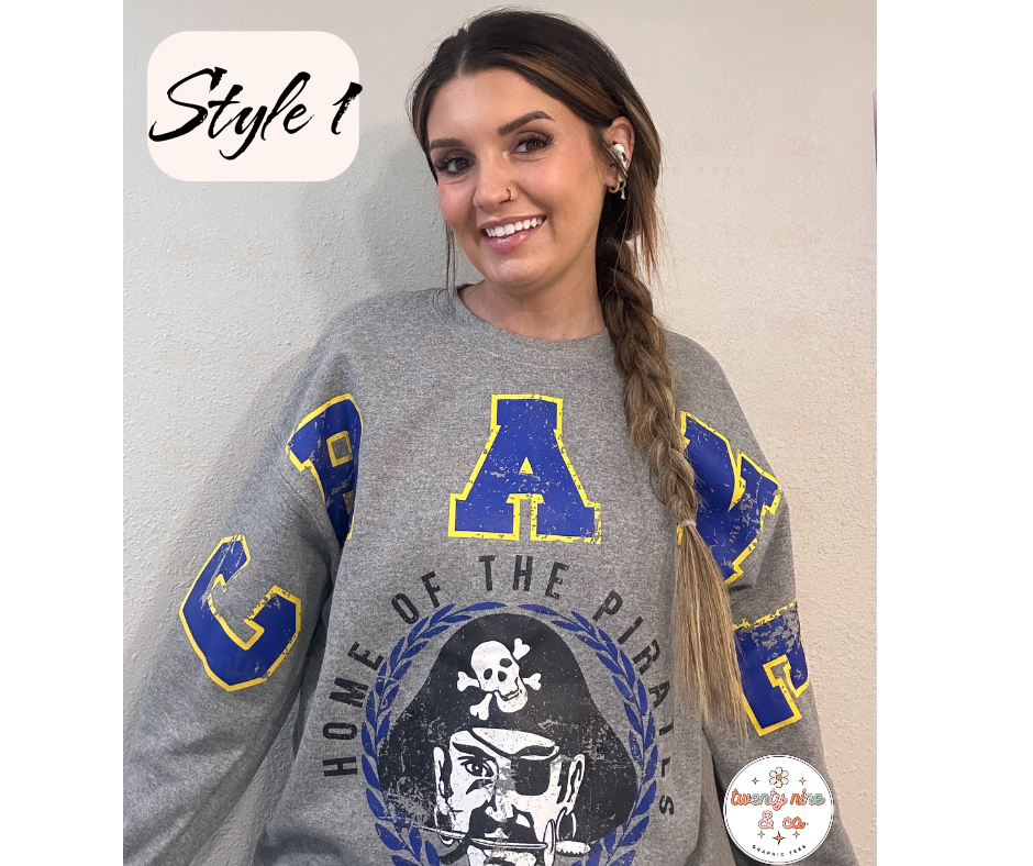 Custom School Spirit Oversized Print Crewneck