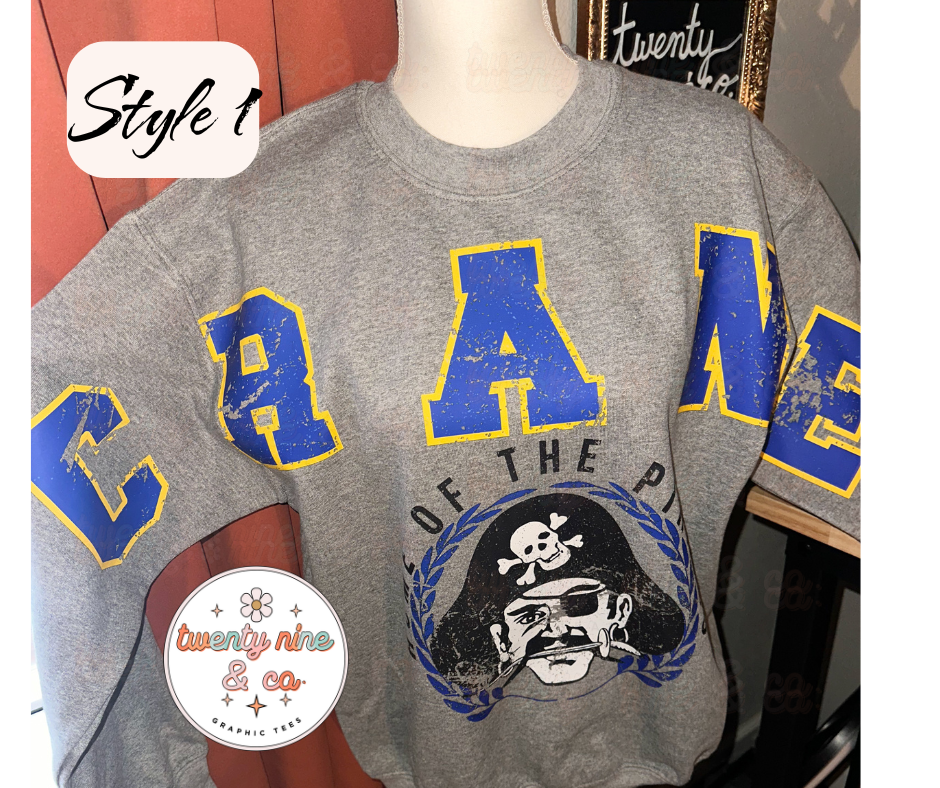 Custom School Spirit Oversized Print Crewneck