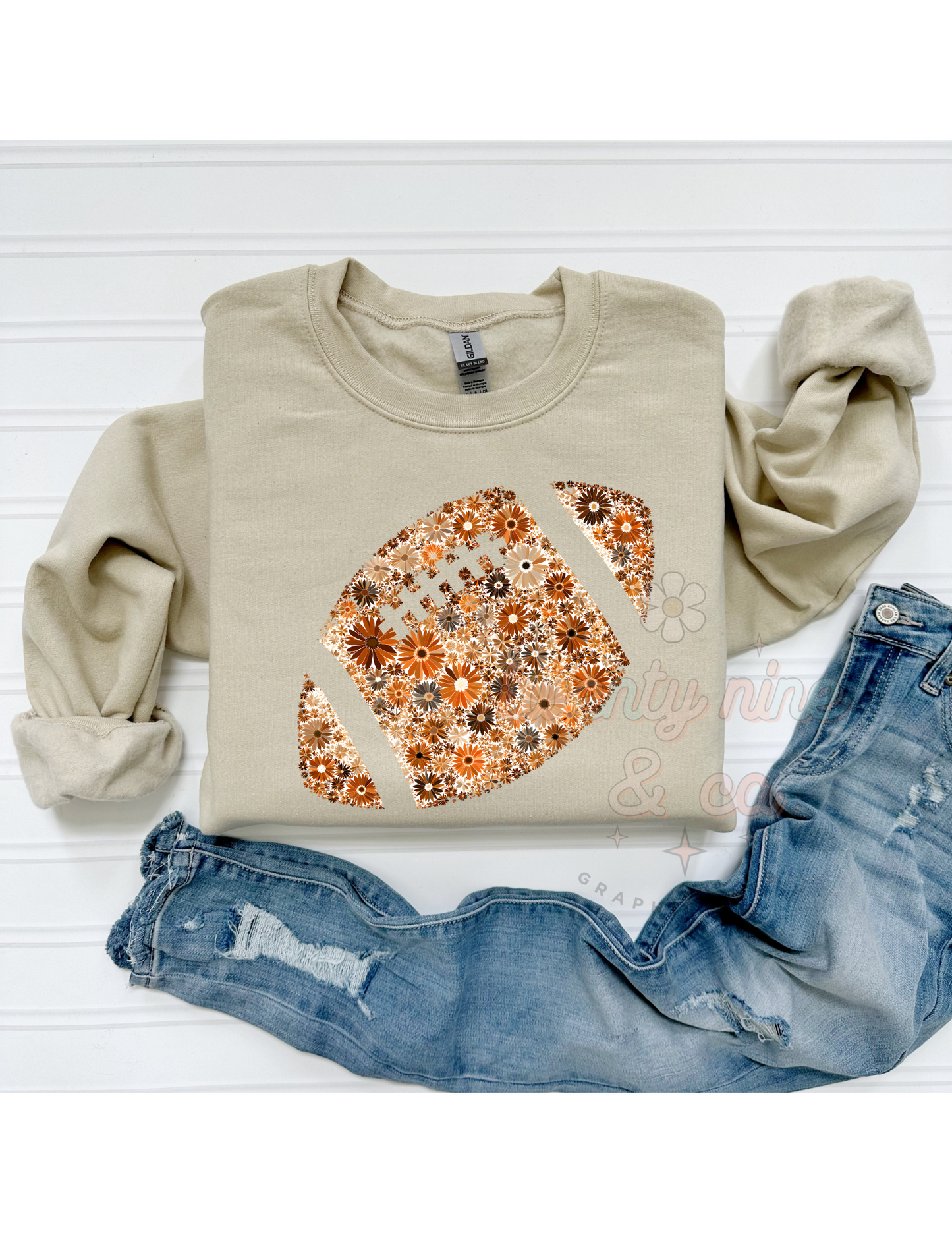 Floral Football Crewneck