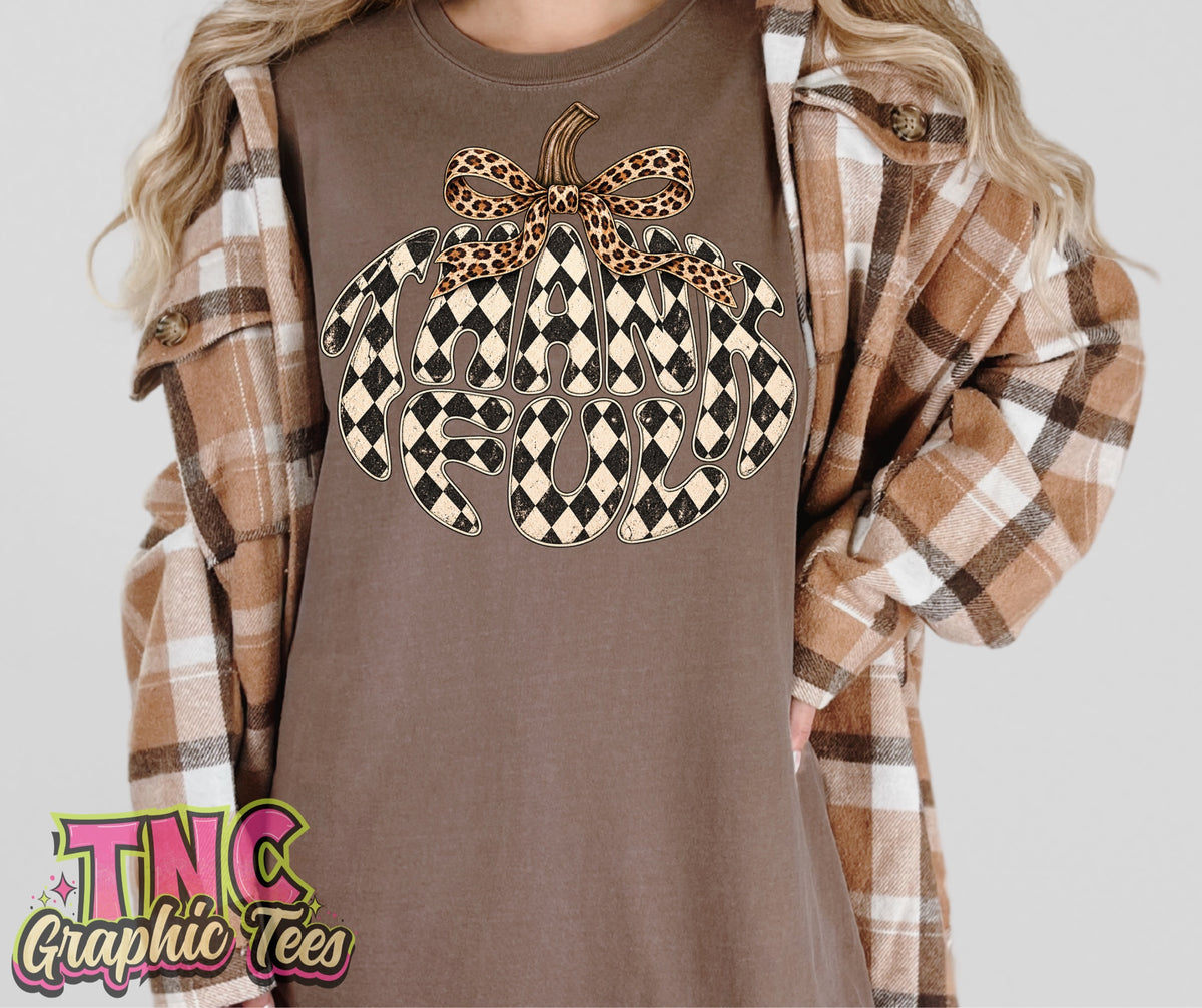 Thankful Pumpkin tee on Espresso Comfort Colors
