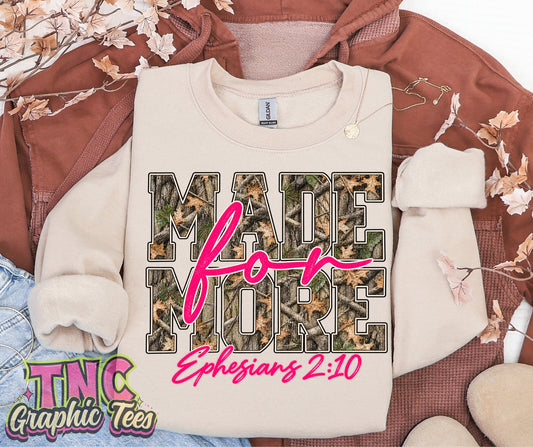 Camo Made For More Crewneck
