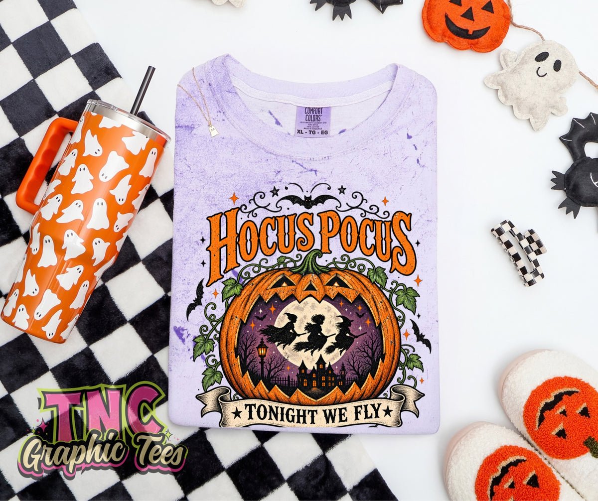 Hocus Pocus tee on Amethyst Color Blast Comfort Colors