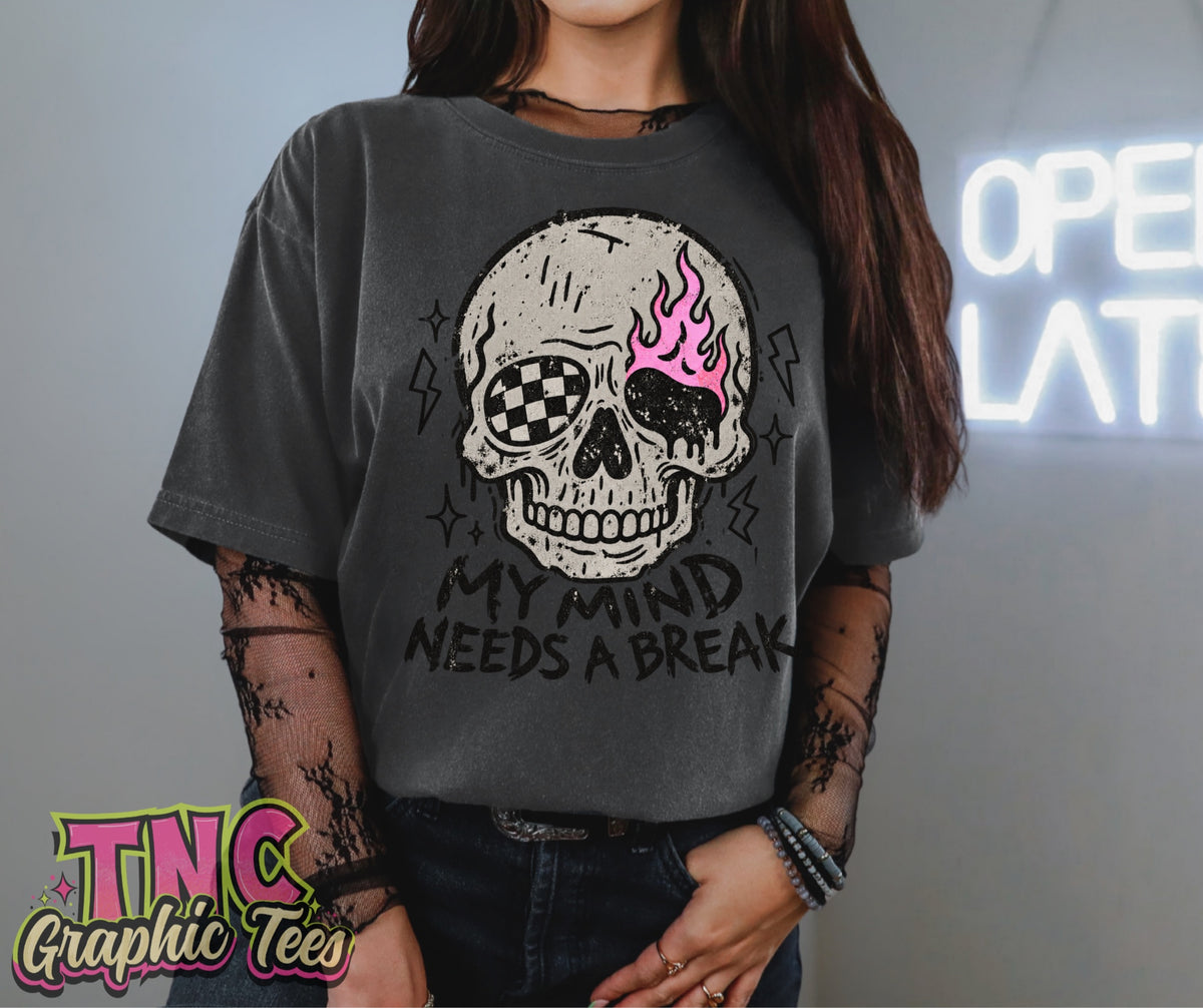 My Mind Needs a Break tee on Pepper Comfort Colors