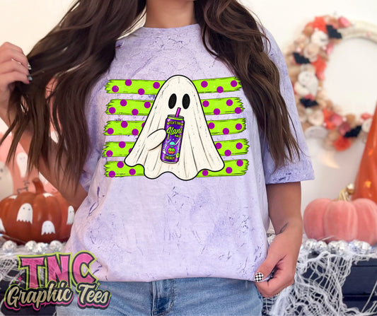 Alani Ghost tee on Amethyst Color Blast Comfort Colors