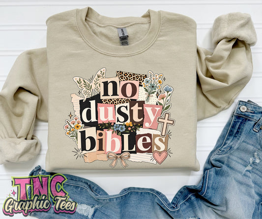 No Dusty Bibles crewneck on Sand Gildan