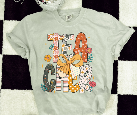 🍎 Boho Bloom Teacher Tee